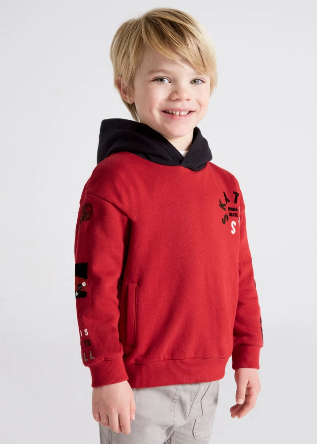 Mayoral 4449-086 Kids Contrast Hooded Sweatshirt - Goji Rayon made kids' clothes Tennis wear for kids