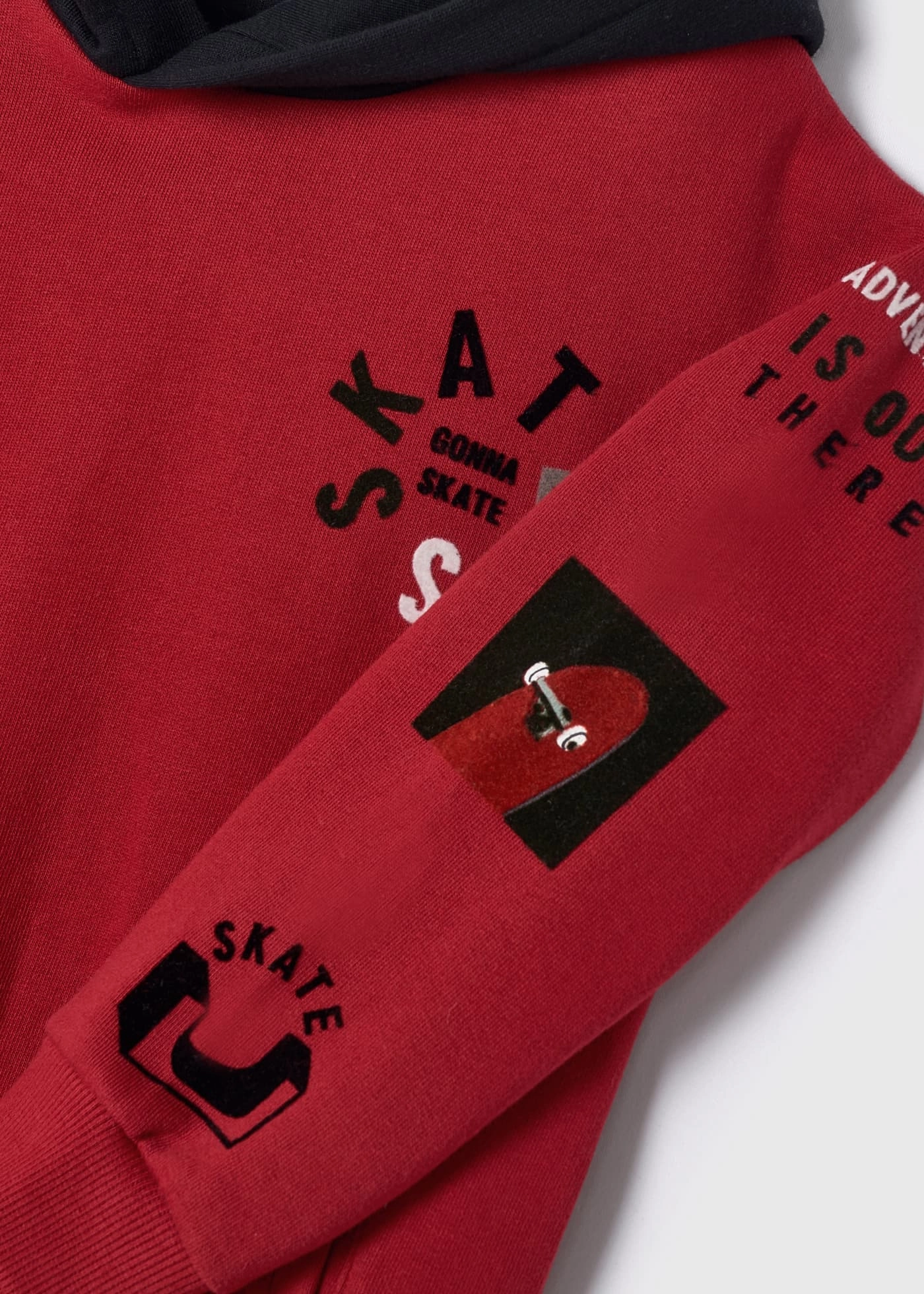 Sweet Rugged Mayoral 4449-086 Kids Contrast Hooded Sweatshirt - Goji