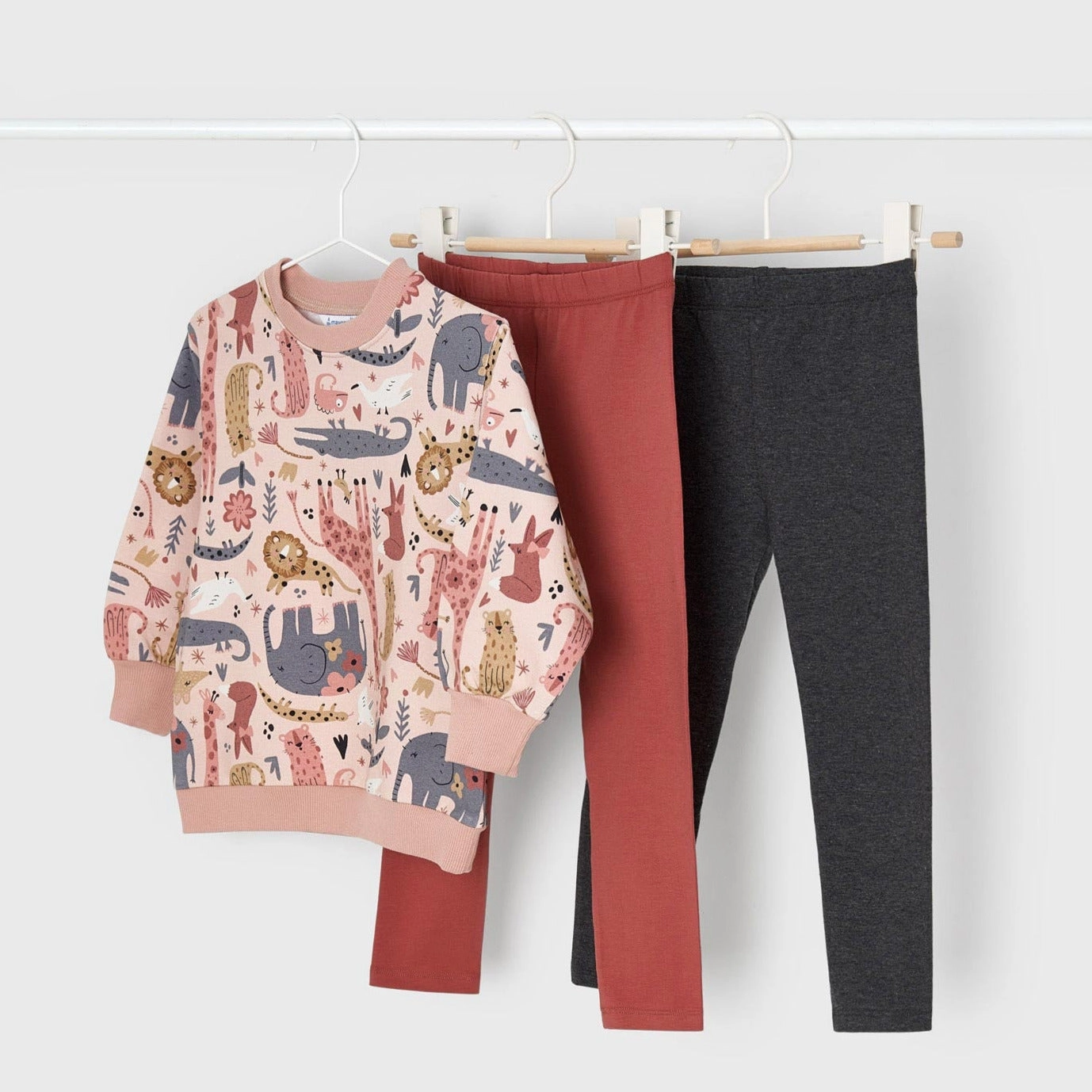 Loungewear for kids Embroidered Mayoral 4774-064 Kids Girl ECOFRIENDS Sweatshirts with 2 x Leggings Set