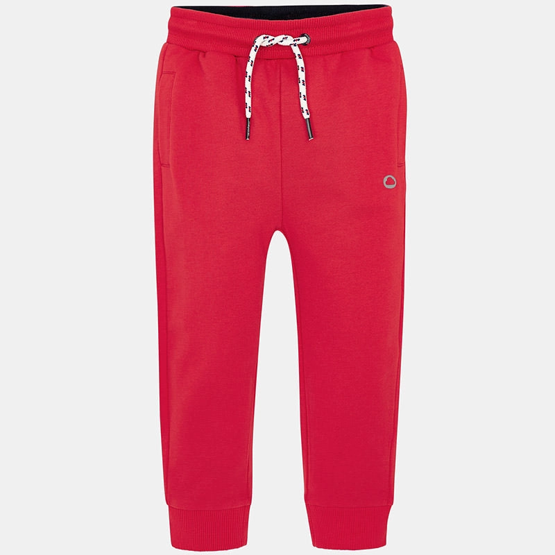 Mayoral 742-067 Kids Cuffed Fleece Trousers/Pants in Red Comfortable
