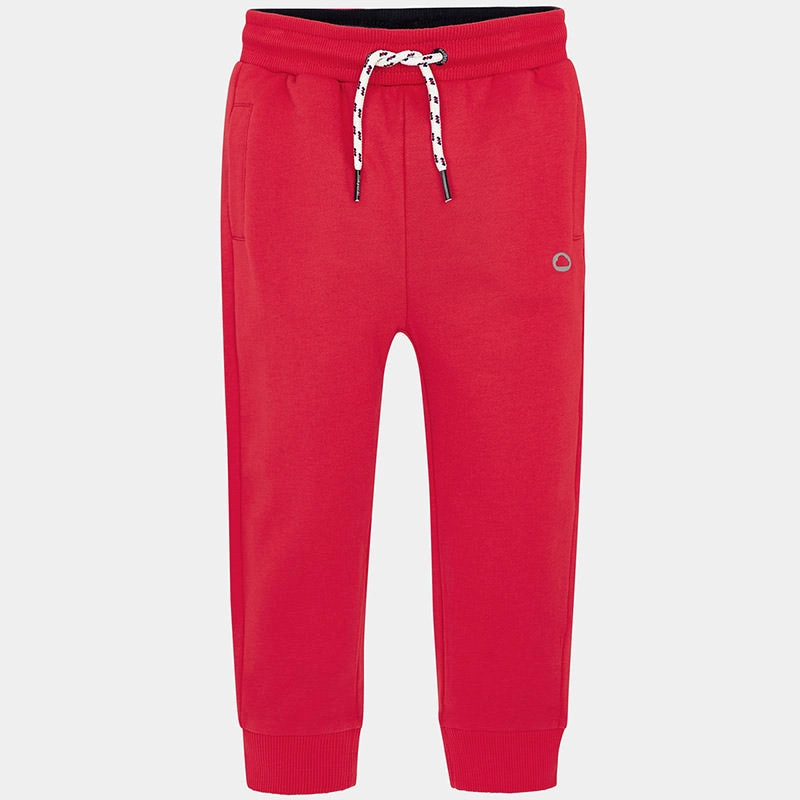 Footwear Mayoral 742-067 Kids Cuffed Fleece Trousers/Pants in Red