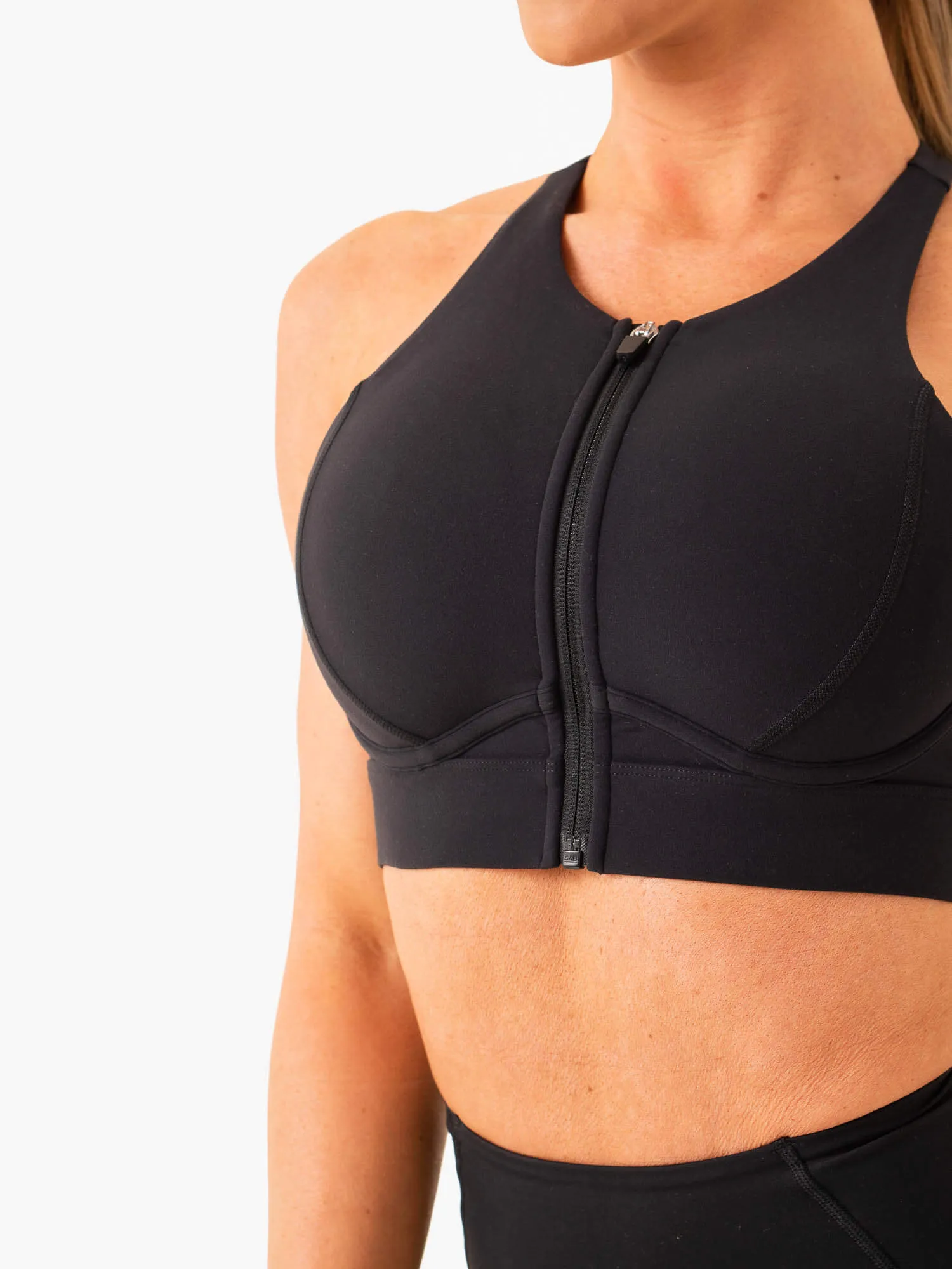 Stretchy Band Critical High Impact Sports Bra - Black