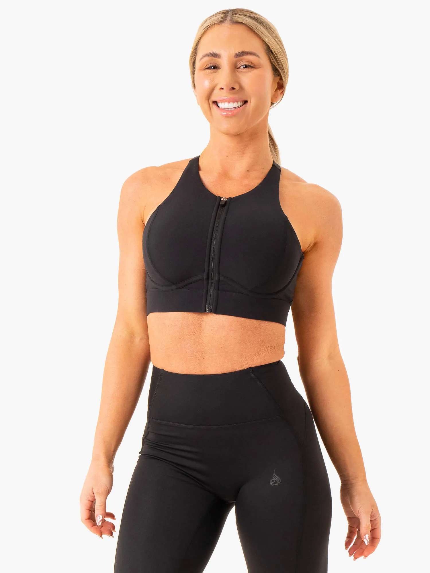 Yellow sports outfit Critical High Impact Sports Bra - Black