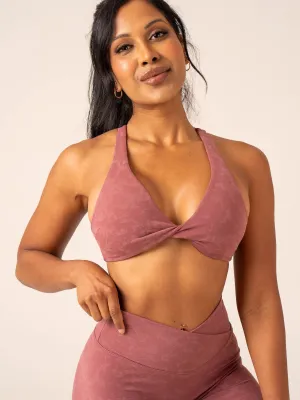 NKD Stonewash Twist Sports Bra - Boysenberry Stonewash Girls'
