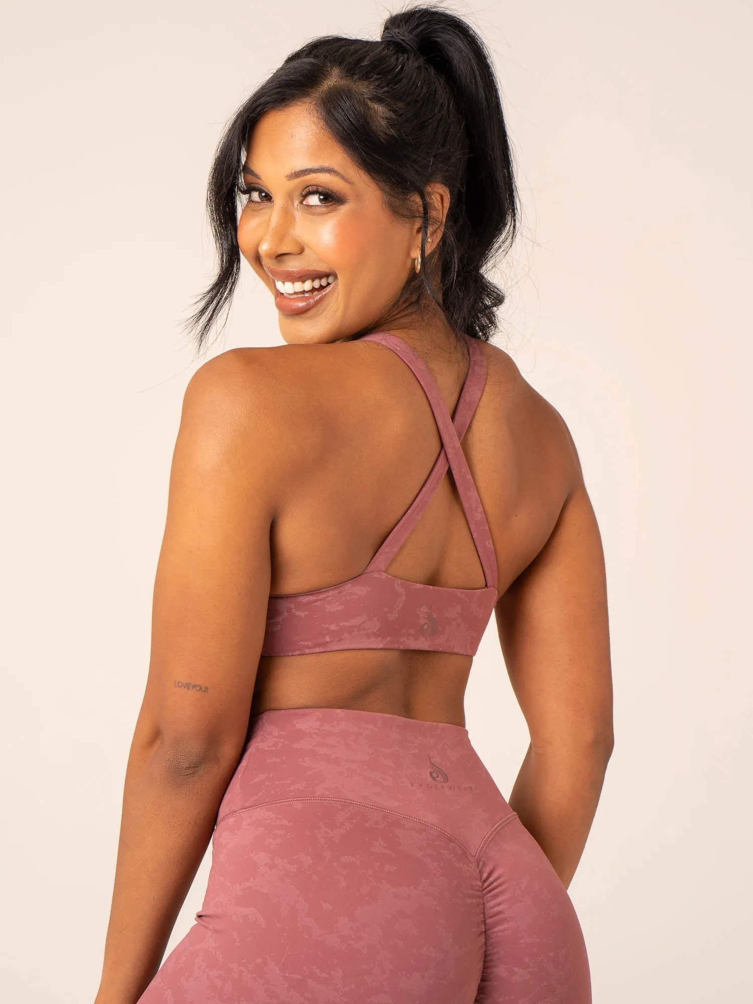 NKD Stonewash Twist Sports Bra - Boysenberry Stonewash Amateur athletes