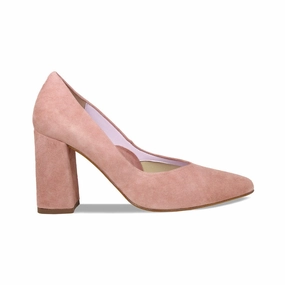 Leather Heeled Sandals Night Style Paloma: Rose Suede