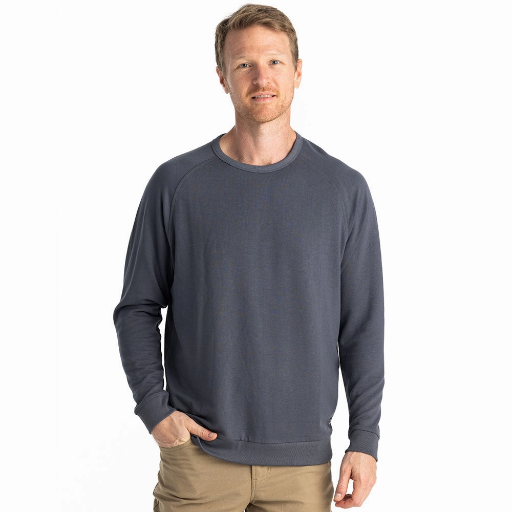 Men's Bamboo Lightweight Fleece Crew Multipocket Style Networking Session
