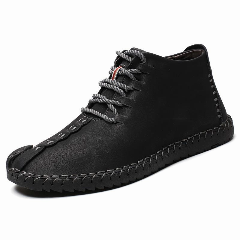 Men's Comfortable Leather Hand Stitching Ankle Boots Smart Wardrobe Minimal Appeal