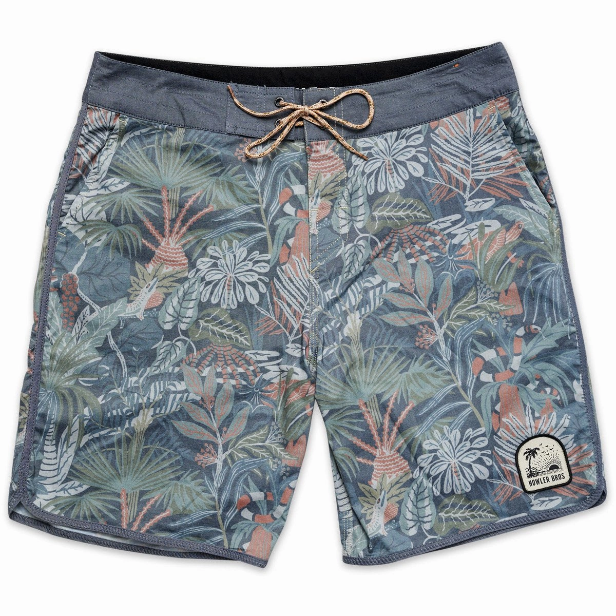 Men's Stretch Bruja Boardshorts Rubberless Elastic Edging Rich-Color