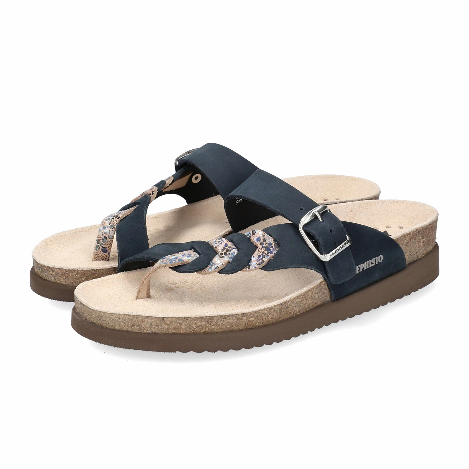 Mephisto Heleonore Sandal (Women) - Navy Sandalbuck/Mistic Breathable mesh panel