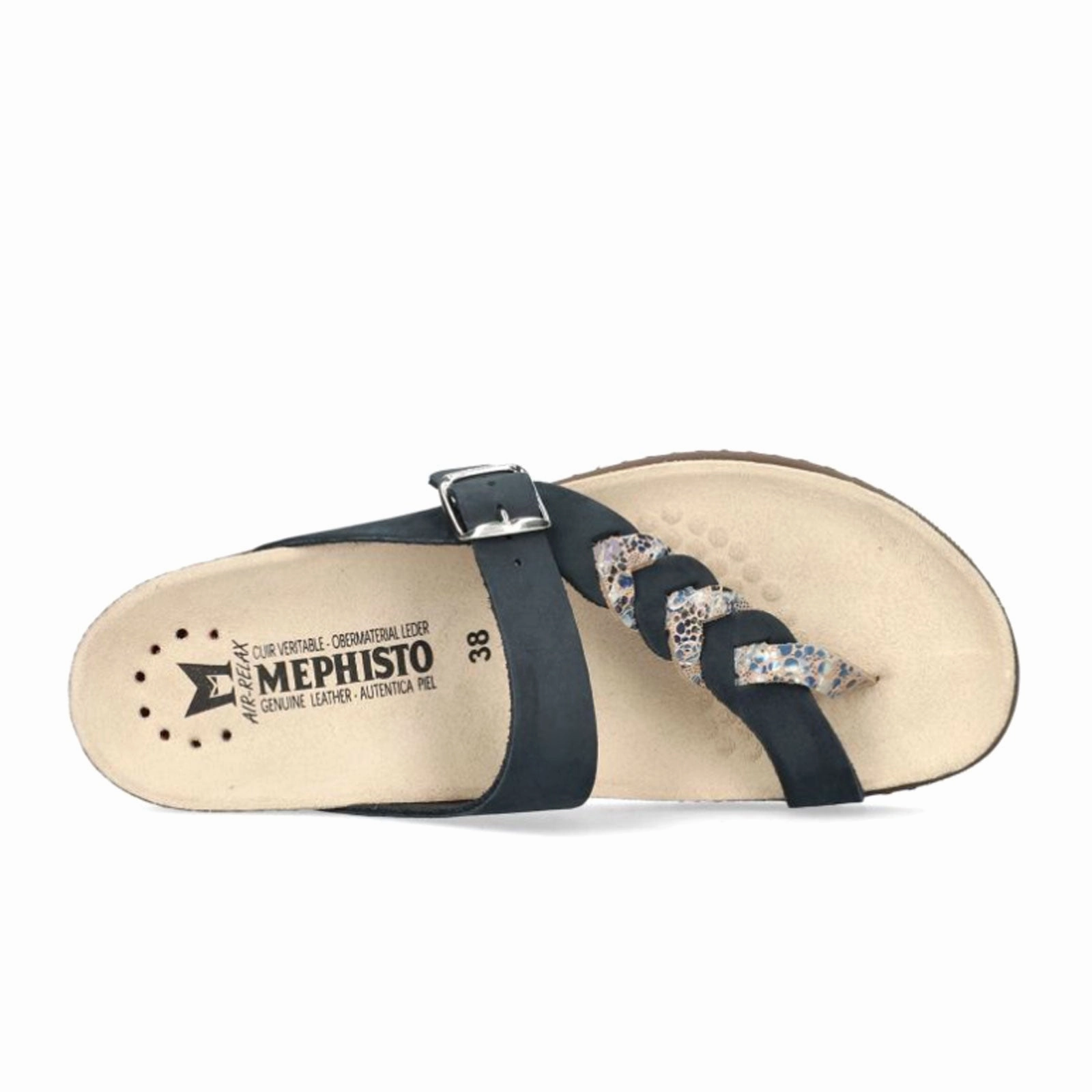 Mephisto Heleonore Sandal (Women) - Navy Sandalbuck/Mistic Synthetic Upper Woven material