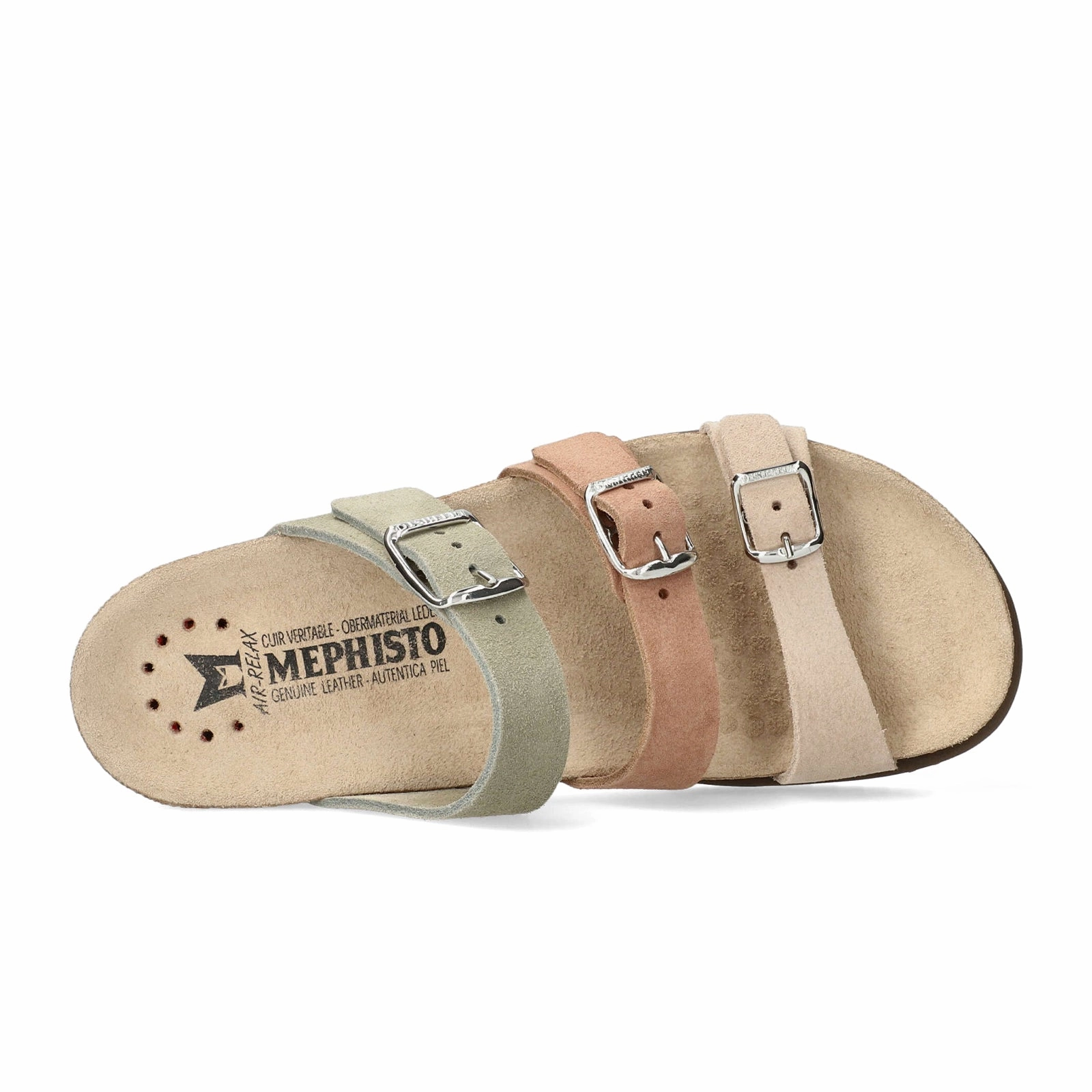 Mephisto Hyacinta Slide Sandal (Women) - Light Sand/Khaki PU material Smooth Surface