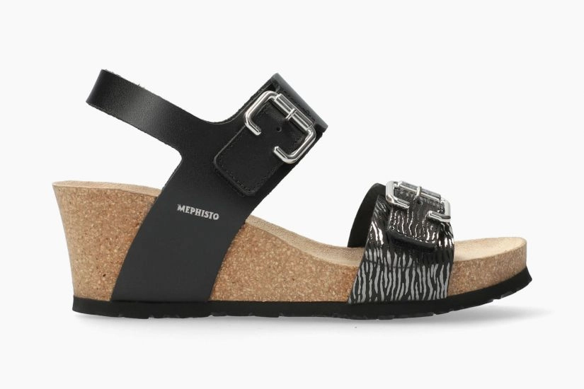 Mephisto Lissandra Black Sandanyl/Zebra anti - friction lining