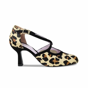 Meredith: Luxe Leopard & Black Suede Shock absorption Romantic Heels