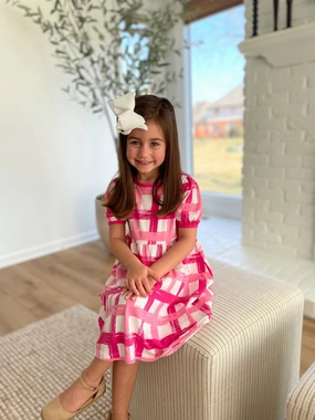 Elsa Twirl Dress - Painted Pink Gingham Comfortable kids' attire School - wear