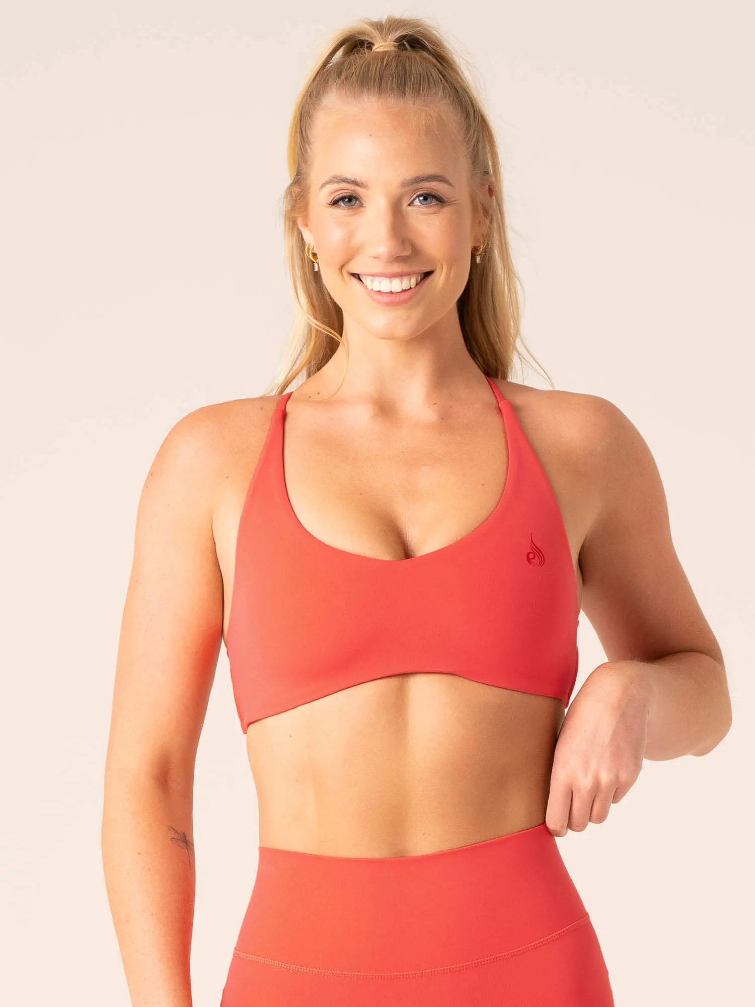 Racerback Style Comfortable NKD Embody Sports Crop - Watermelon