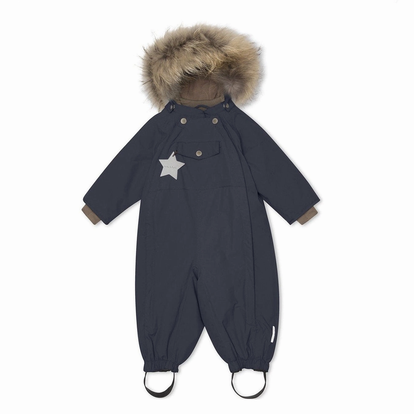 MINI A TURE Kids MATWISTI Snowsuit w/ Fur Hat - Blue Night Footwear children