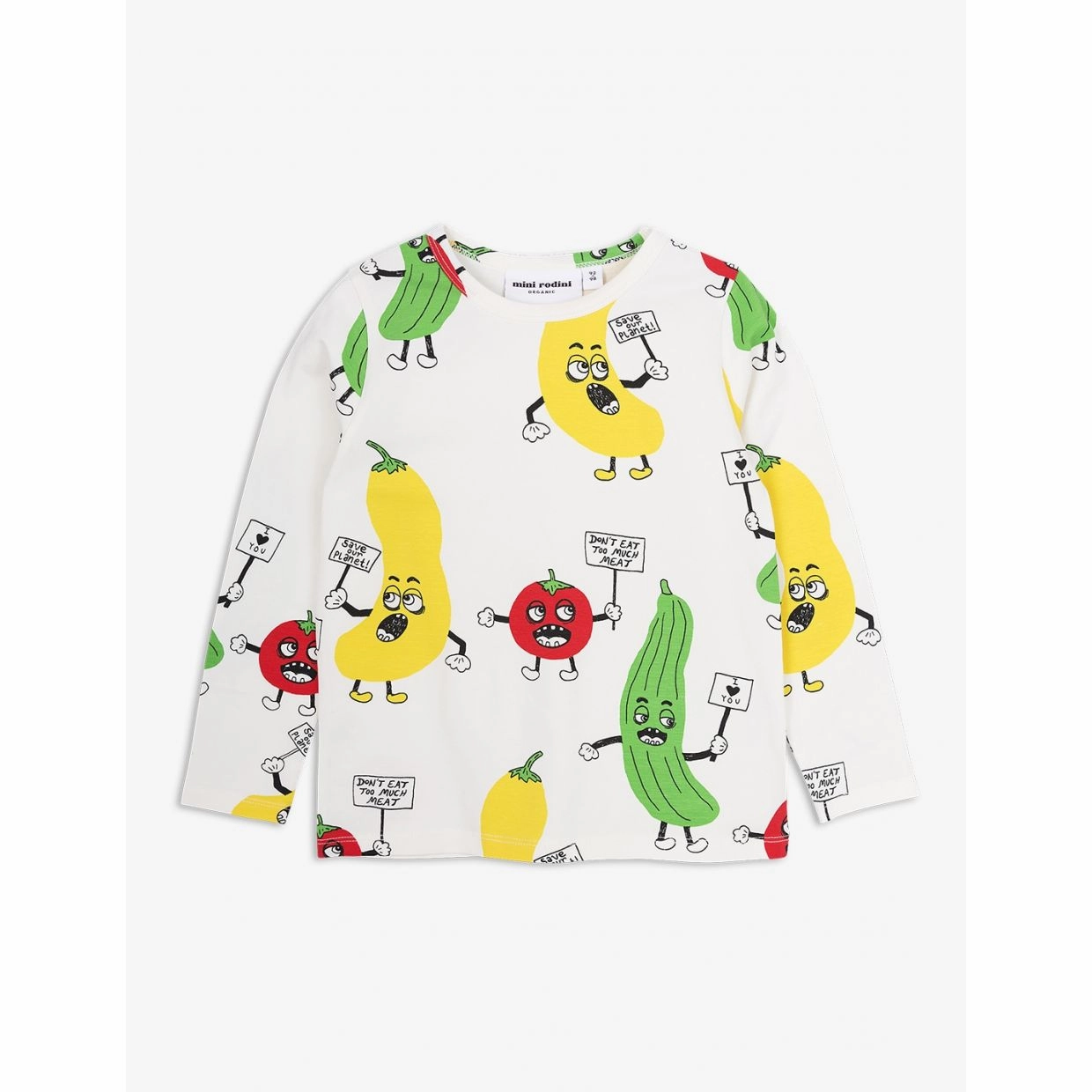 Mini Rodini Kids Veggie AOP Long Sleeve Tee Breathable Stretchable kids' wear