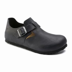 Birkenstock London Clog (Unisex) - Black Oiled Leather Goodyear Welted Affordable Luxury