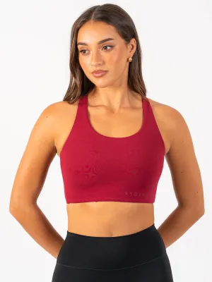 NKD Sports Bra - Berry Red Wide straps seams