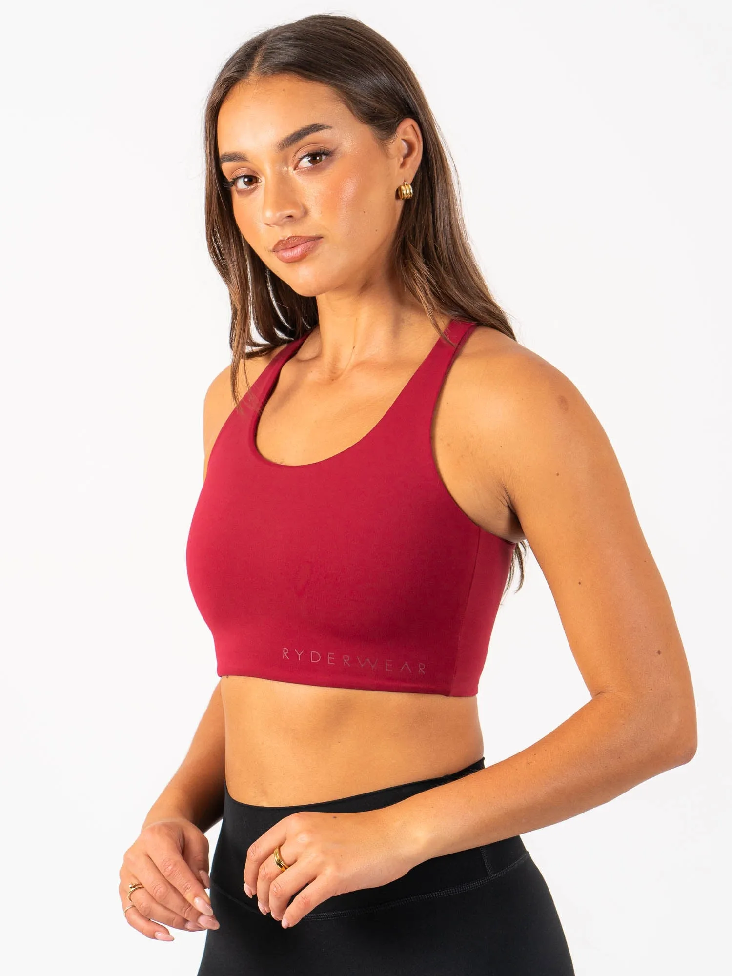 NKD Sports Bra - Berry Red Thermal seams Strength training