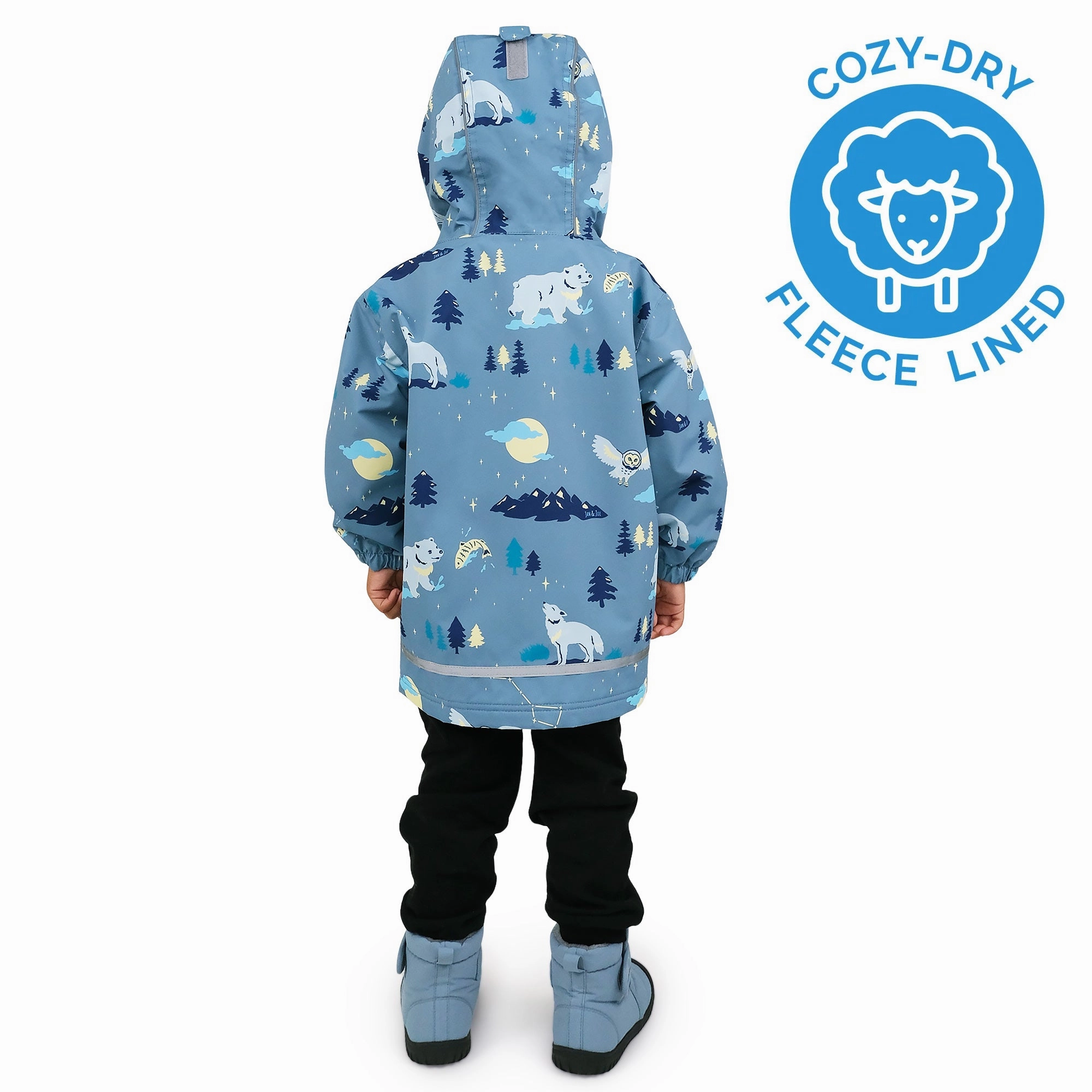 >Jan & Jul Kids Cozy-Dry Waterproof Rain Jacket - Wolf and Bear Plain kids' clothes UV - Protected