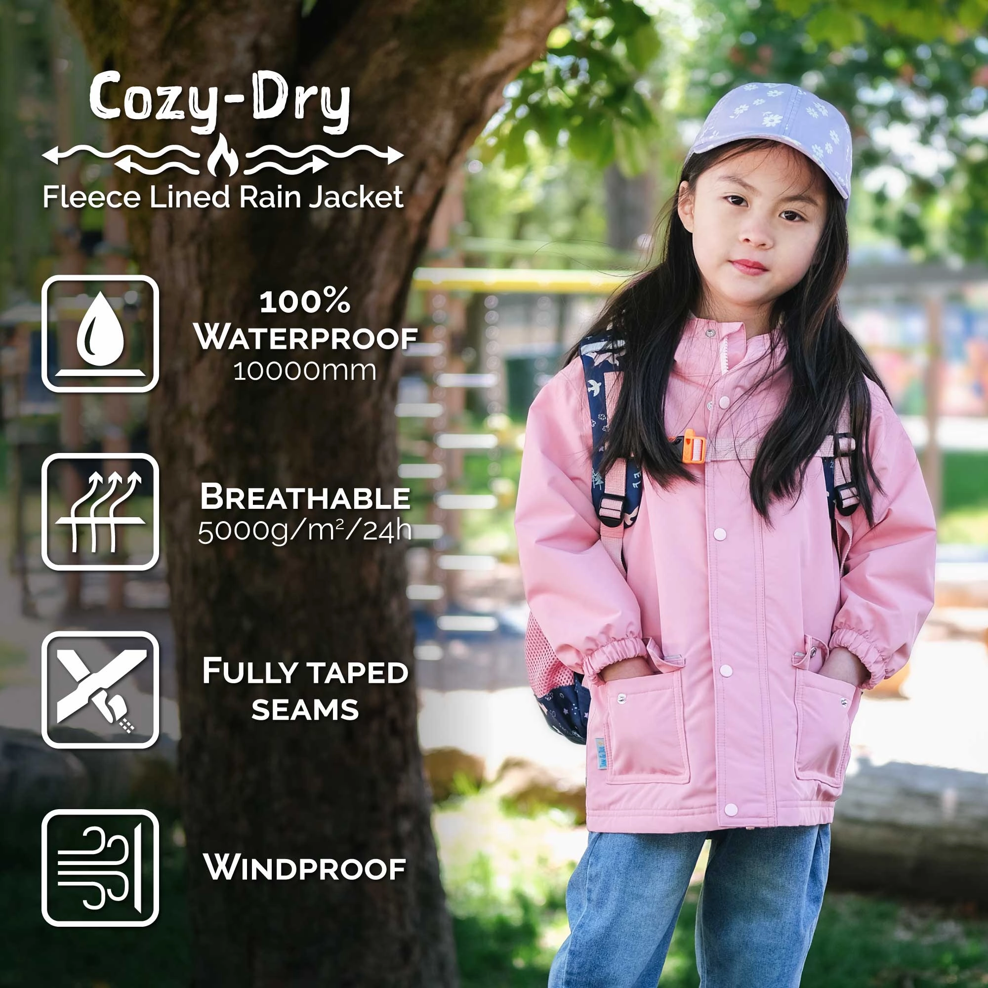 Family gathering clothes for kids Halloween costumes for kids >Jan & Jul Kids Cozy-Dry Waterproof Rain Jacket - Wolf and Bear