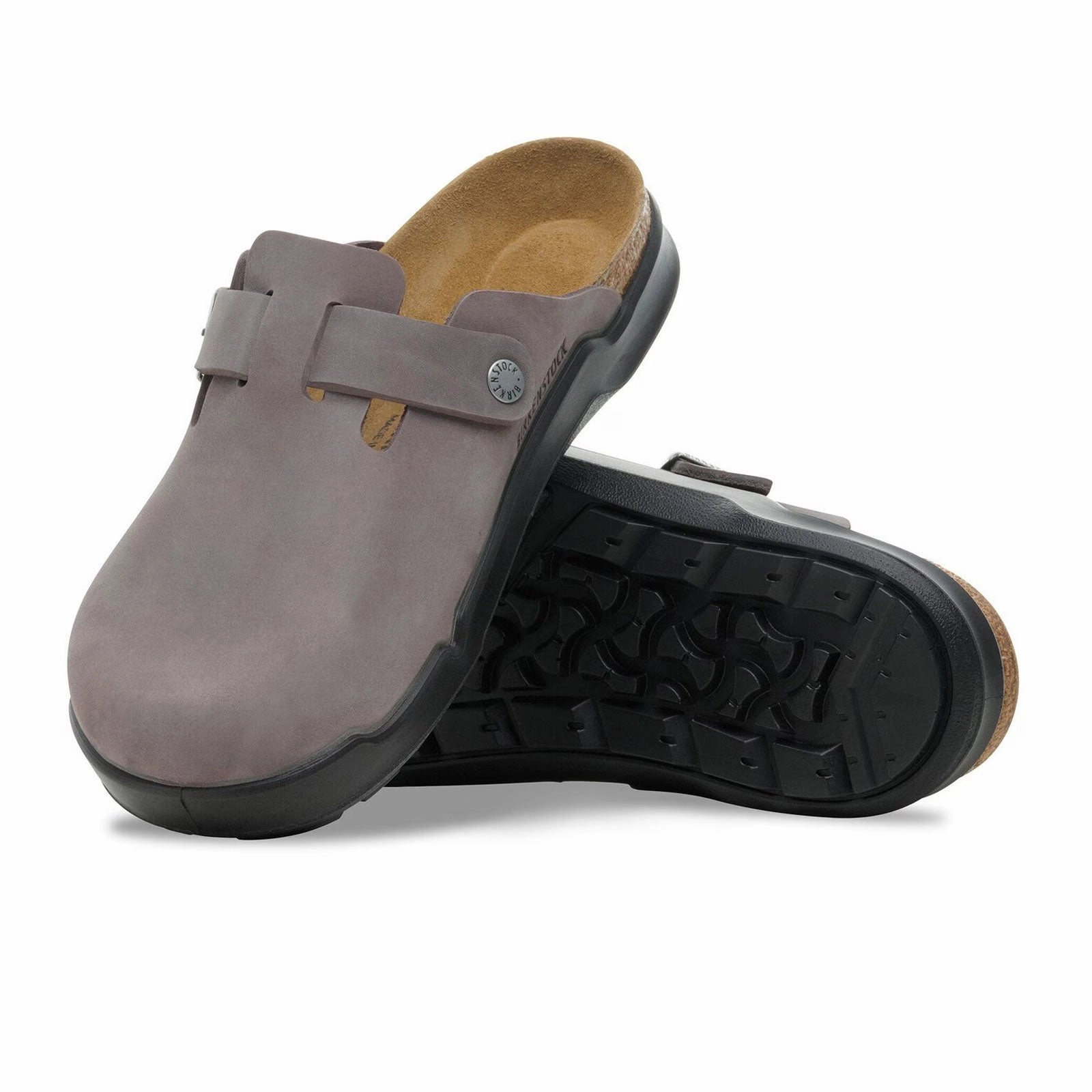 light texture Birkenstock Boston Crosstown Clog (Men) - Iron Oiled Leather