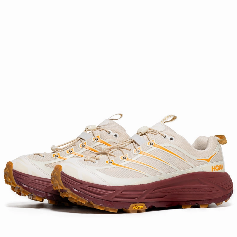 Hoka Mafate Three2 - Vanilla/Varsity Burgundy All-day Comfort Footwear