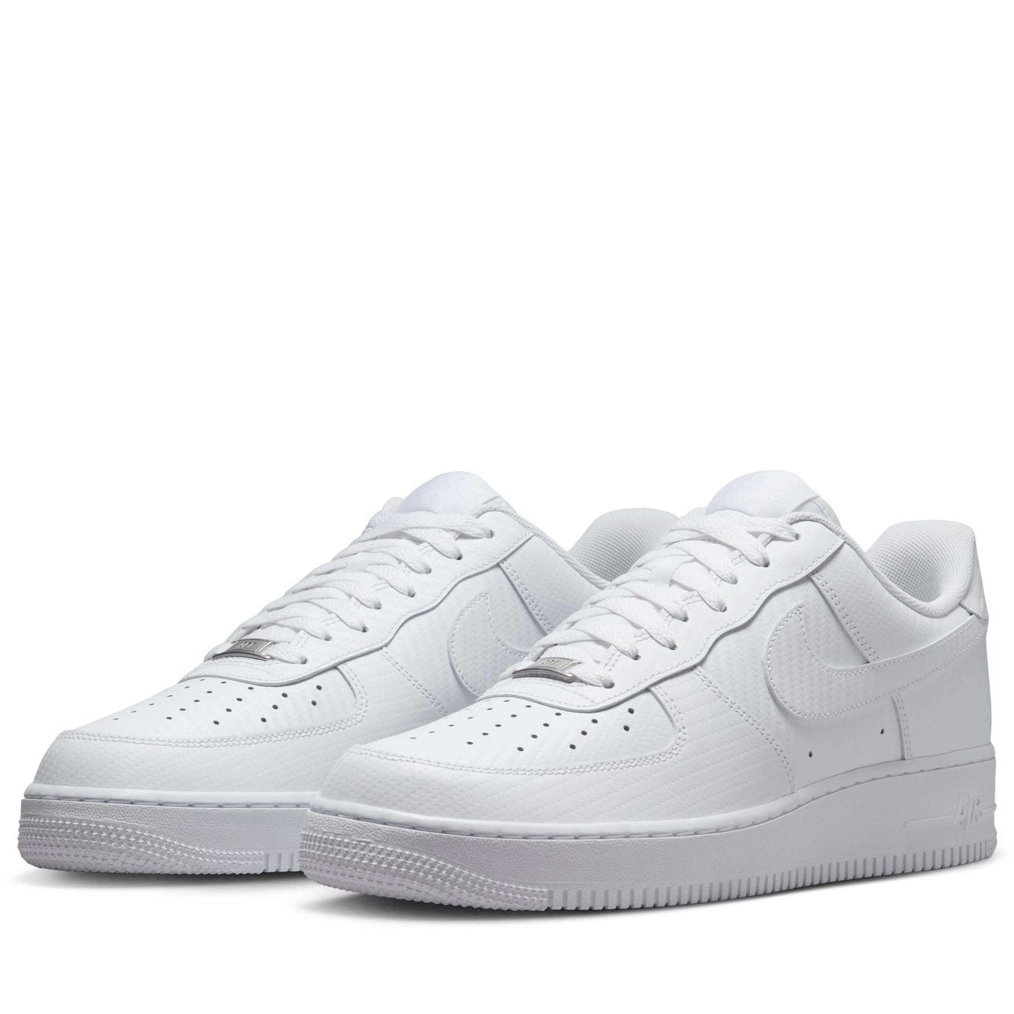 Stylish casual wear Nike Air Force 1 '07 'Carbon Fiber' - White/White