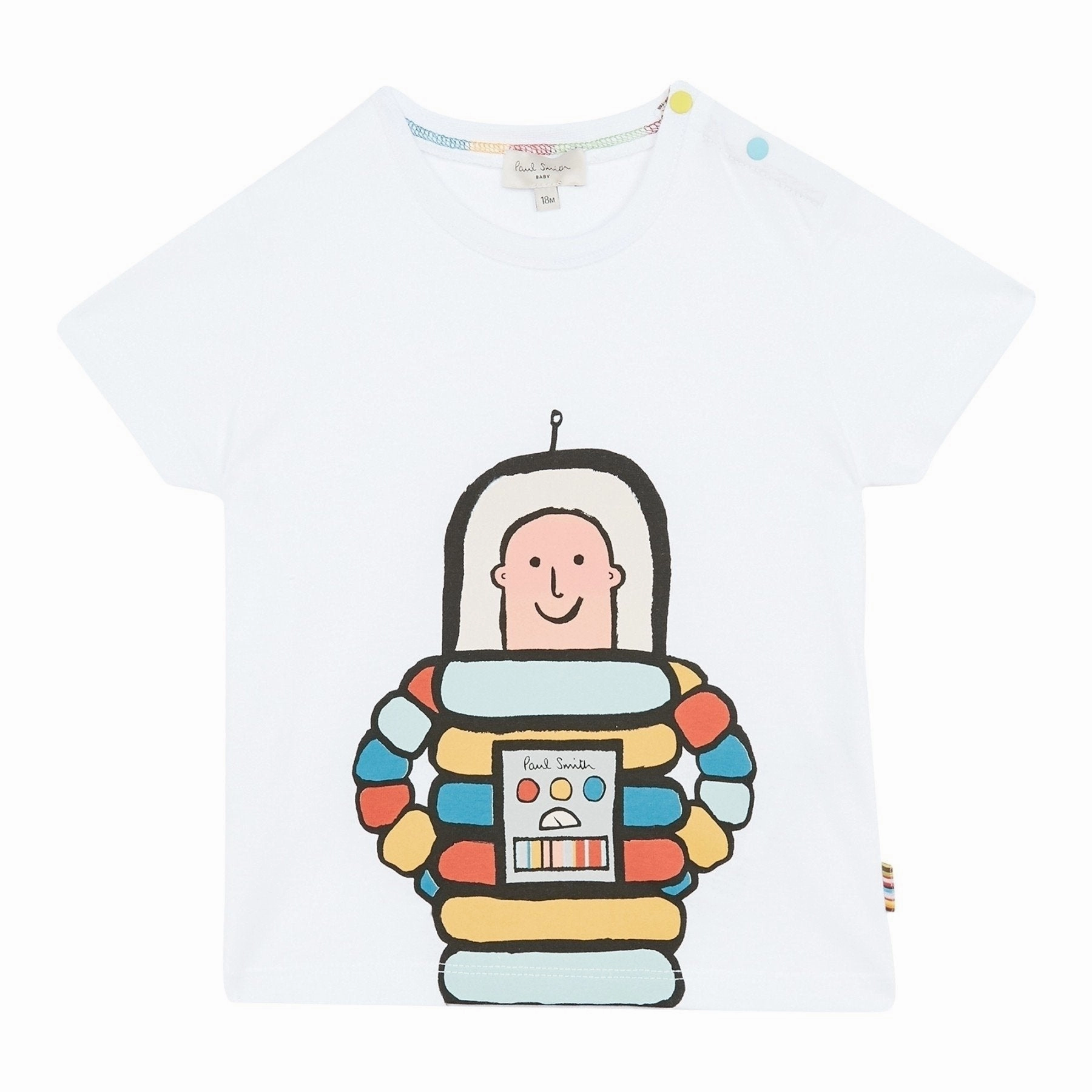 anti - static Paul Smith Junior Kids Rodrigue Astronaut Print T-Shirt in White