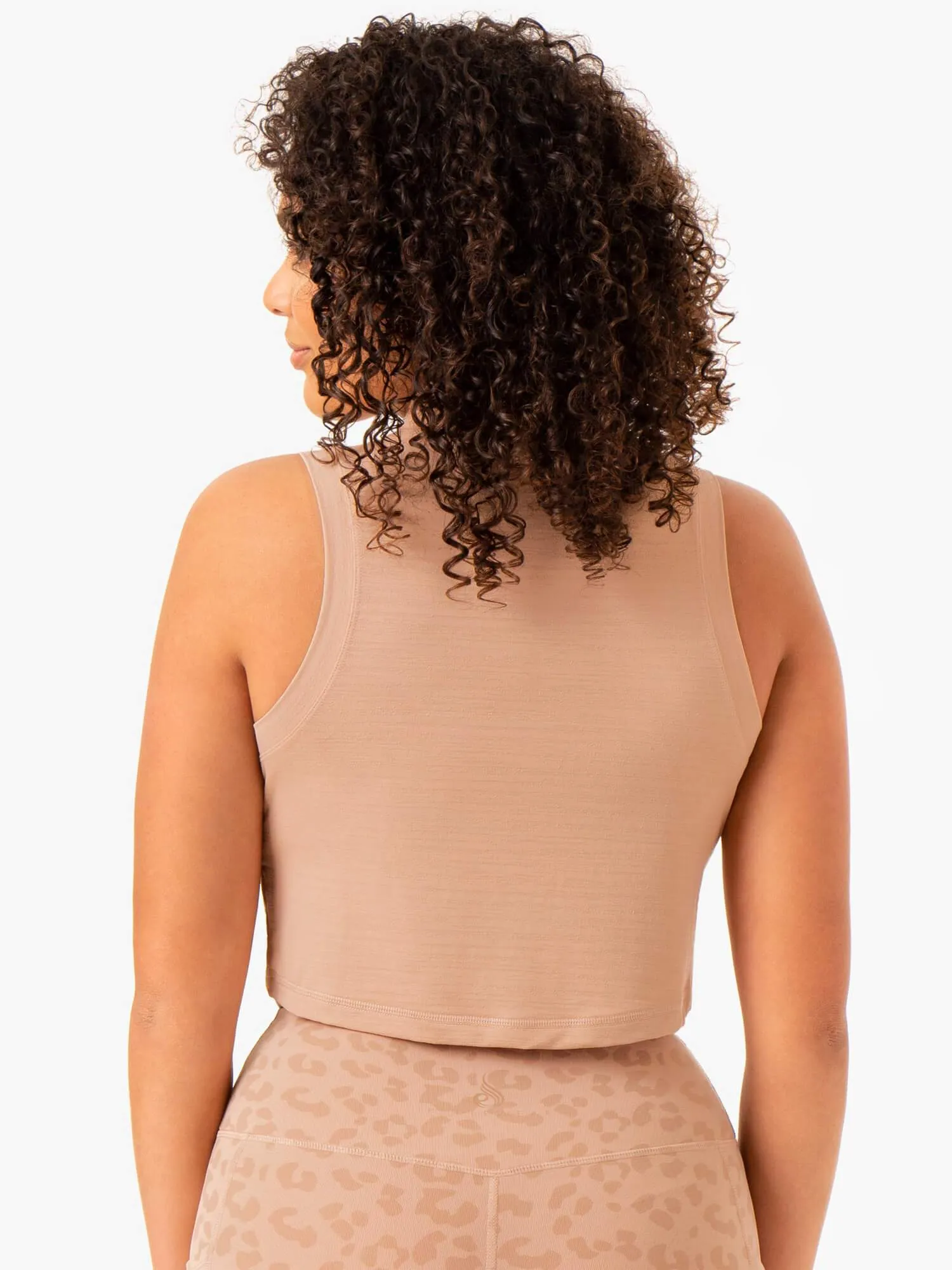 Ultra Scoop Tank - Tan UltraSoft Blend V Neck Design