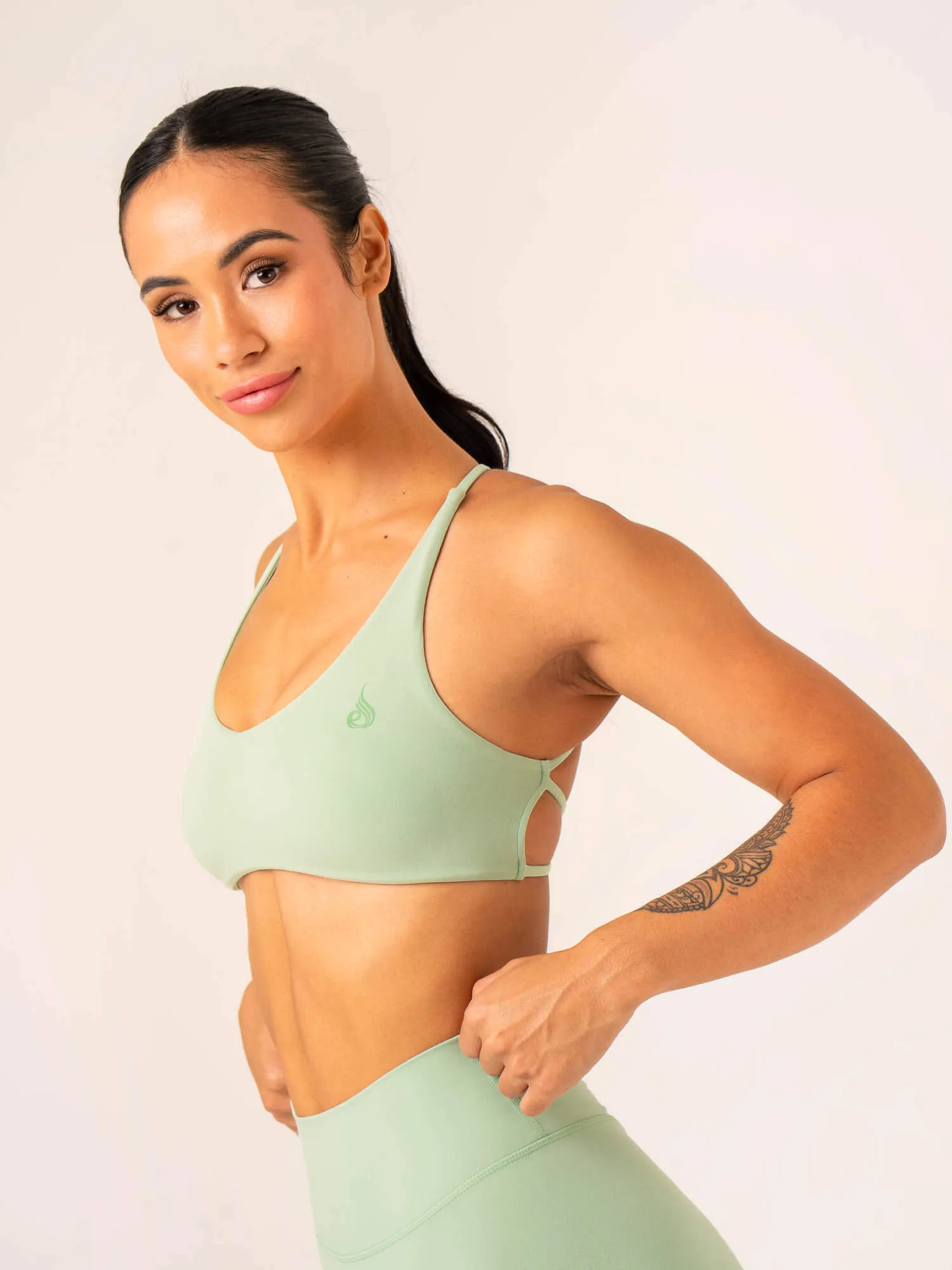 Hidden stitching Thick Straps NKD Embody Sports Crop - Pistachio