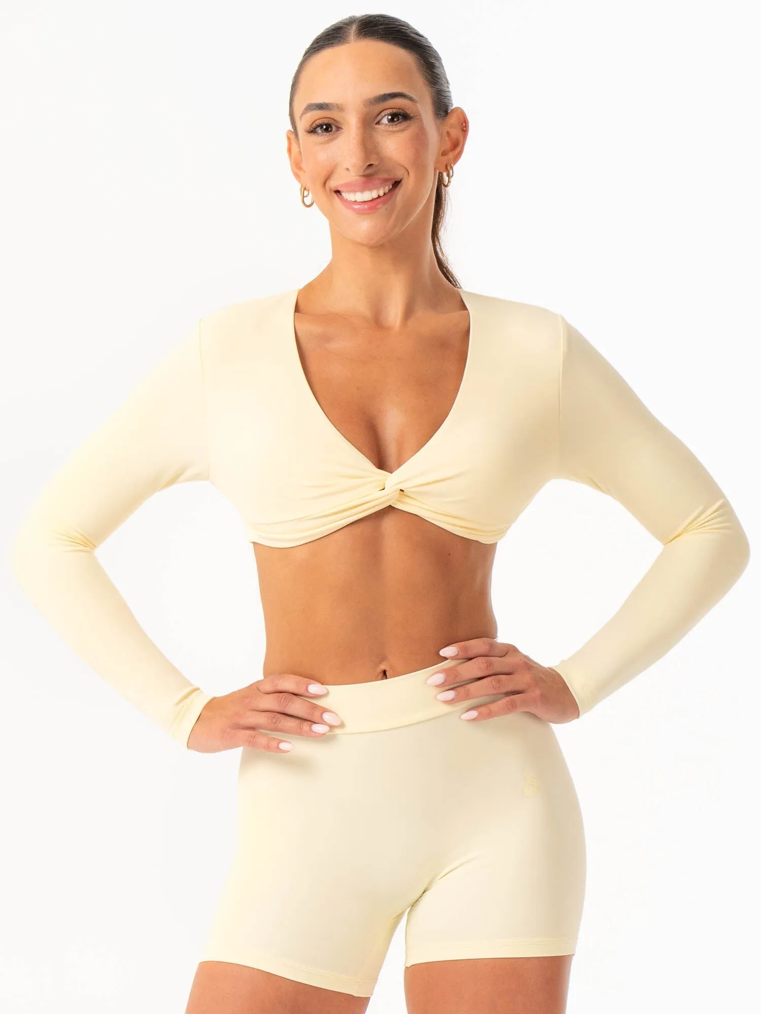 OdorResistant Technology NKD Knot Long Sleeve Top - Lemon Drop