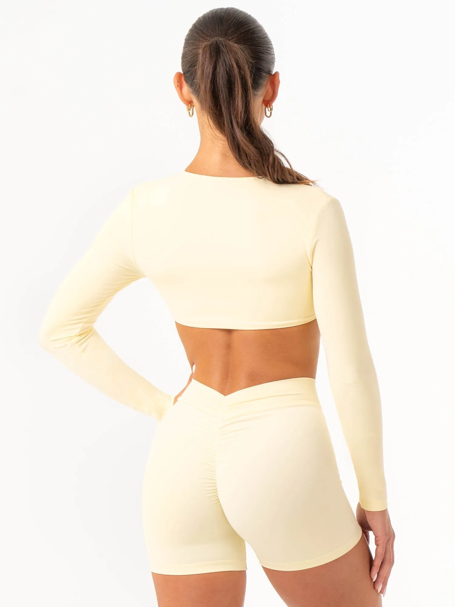 NKD Knot Long Sleeve Top - Lemon Drop MinimalistSilhouette Durable Reinforced Hem