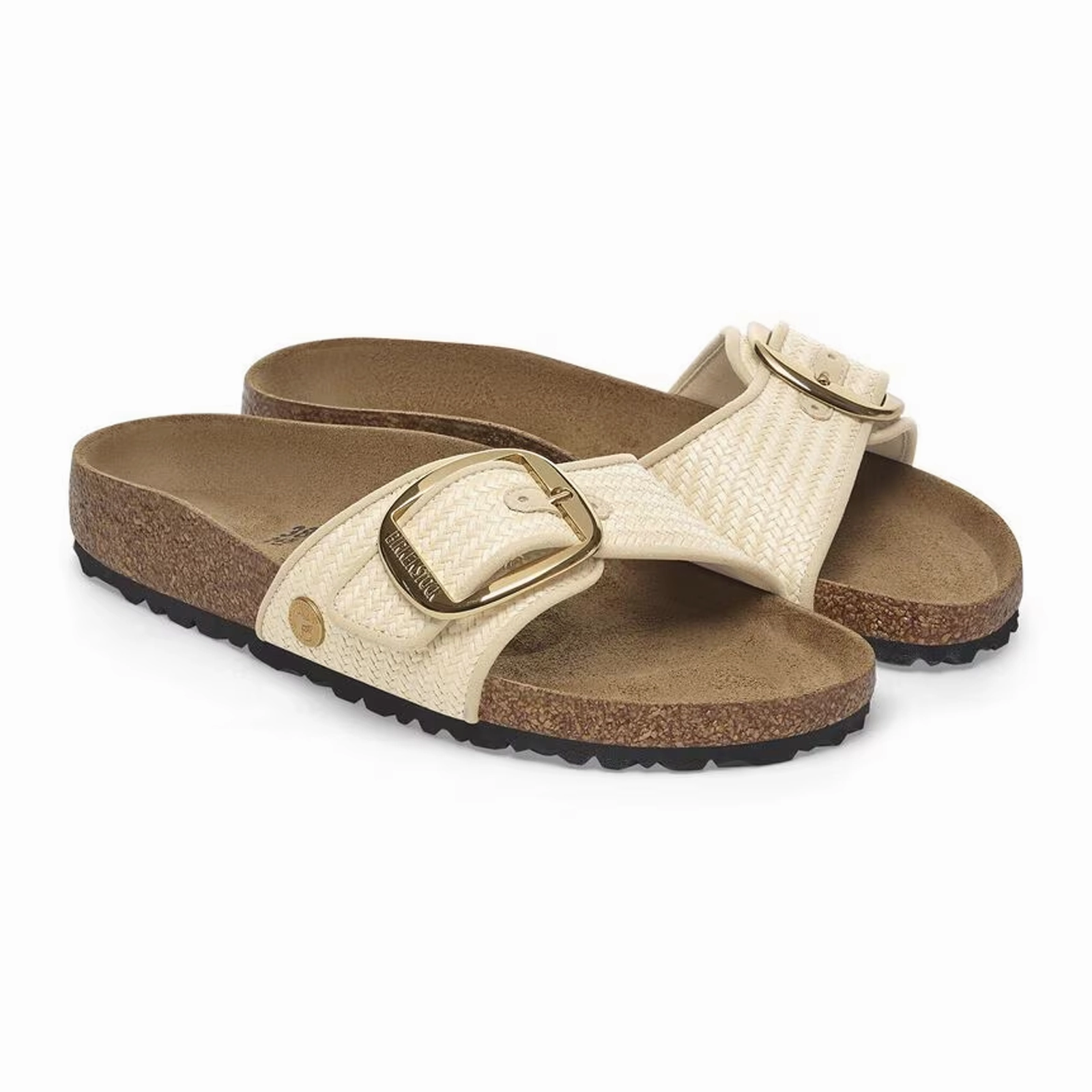 Birkenstock Madrid Big Buckle Narrow Slide Sandal (Women) - Raffia Natural Practical Design Comfortable Step