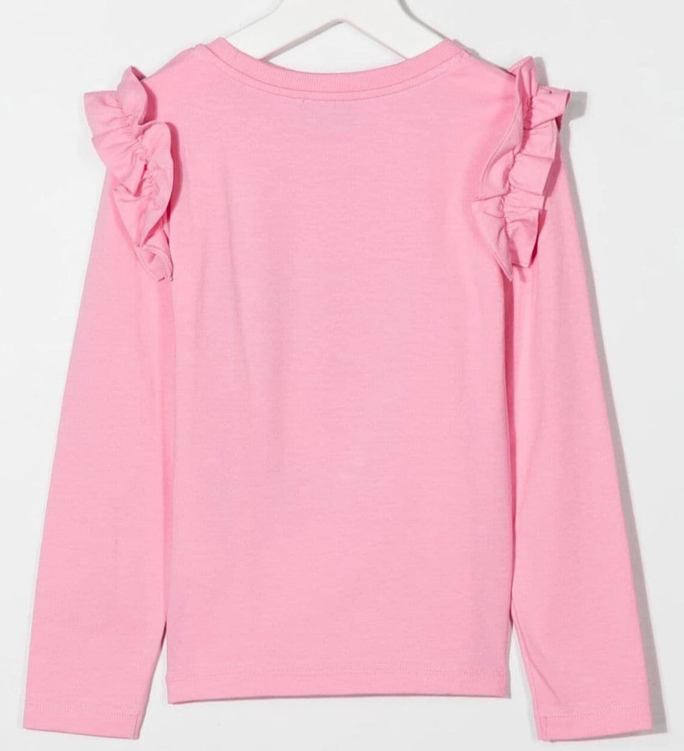 Line - dry Moschino Girl RUFFLE Long Sleeve Tee - Sweet Pink