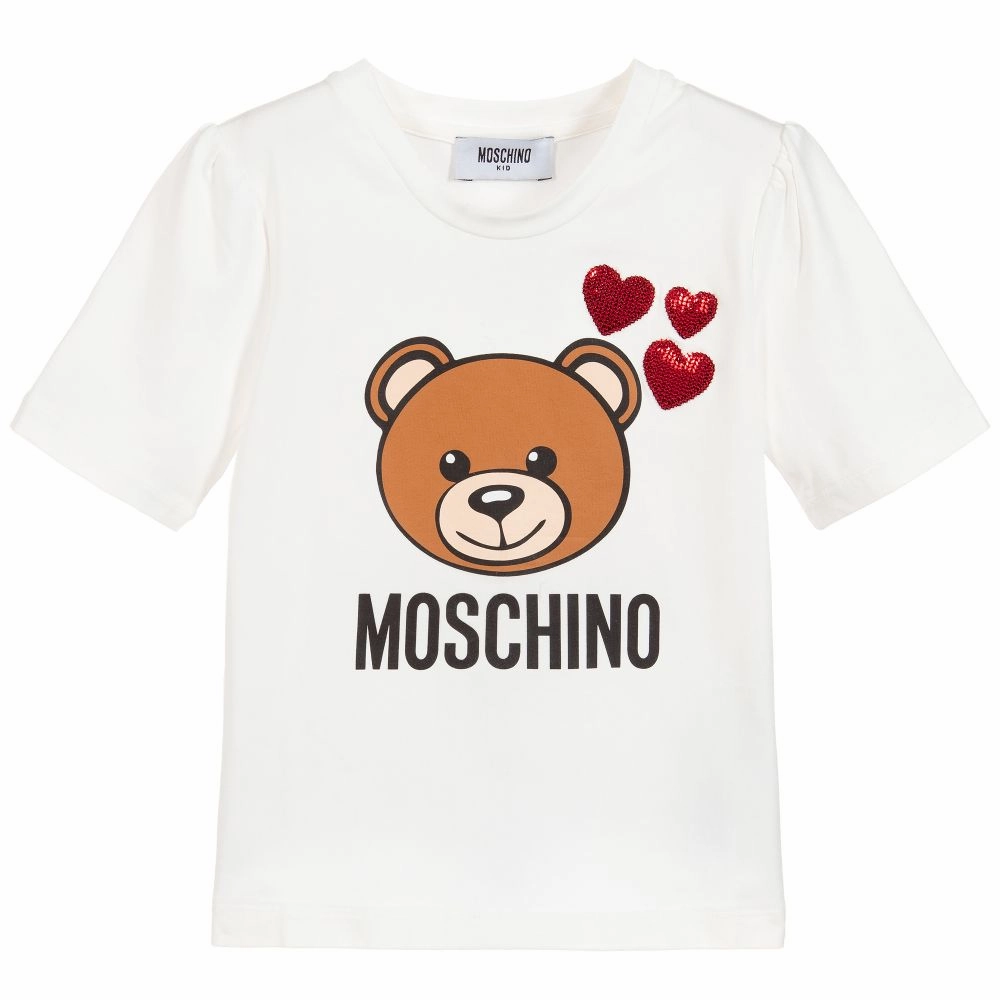 Moschino Kids Girl's Teedy Bear Hearts T-shirt Unisex kids' clothing