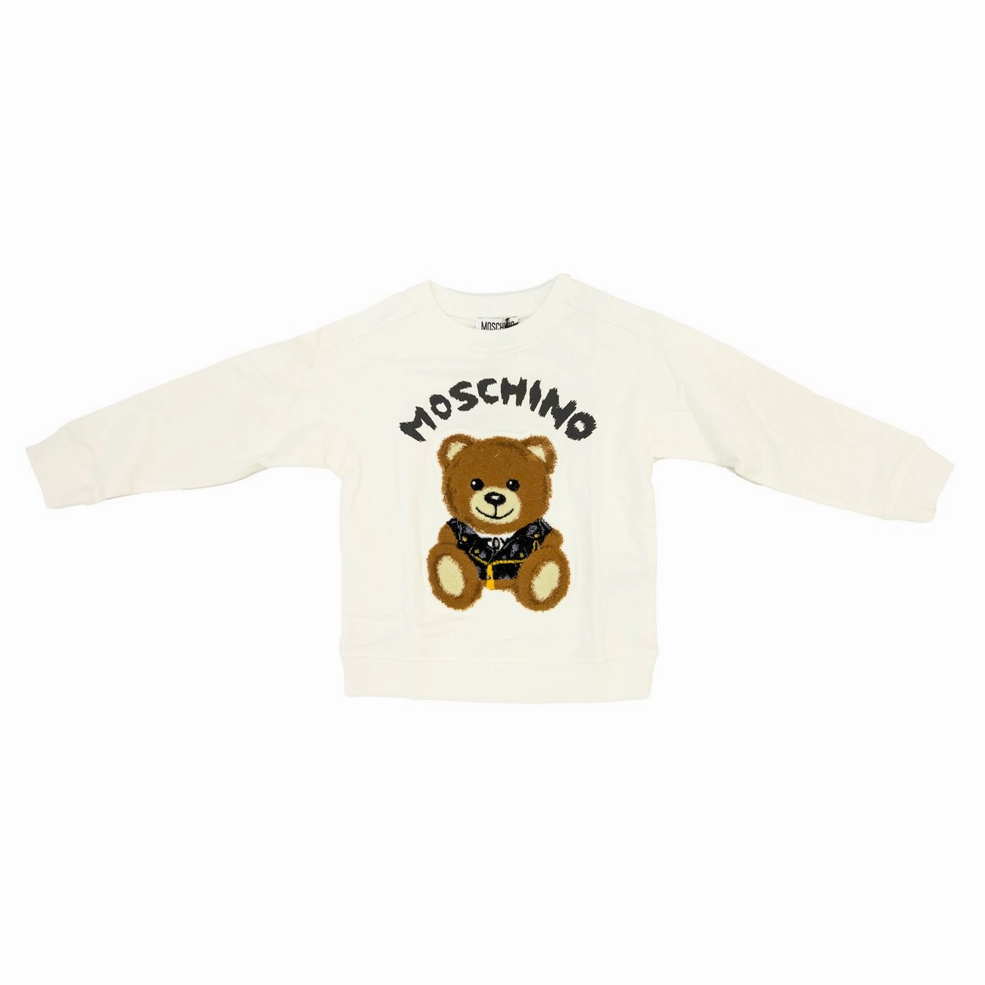 Moschino Kids Teddy Bear Cotton Sweatshirt - White Ballerina outfits for children Modern