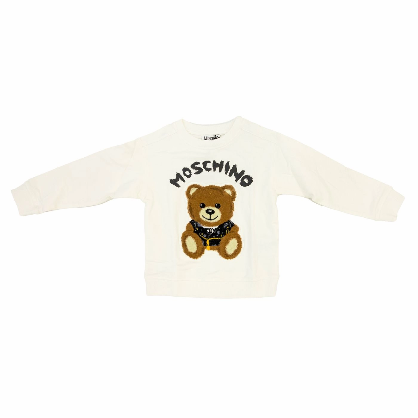 Moschino Kids Teddy Bear Cotton Sweatshirt - White floral Trendy