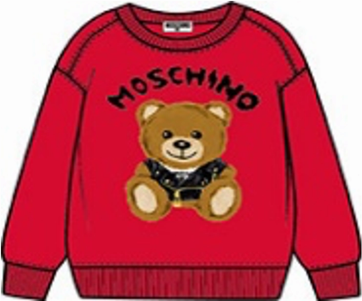 Moschino Kids Teddy Bear Graphic Logo Sweathirt - Poppy Red Preschoolers' clothes Fashionable