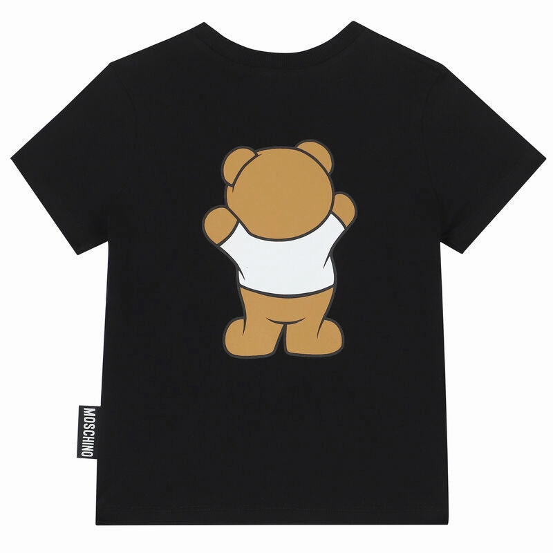 Moschino Kids Teddy Bear Logo T-Shirt - Black floral Minimalist