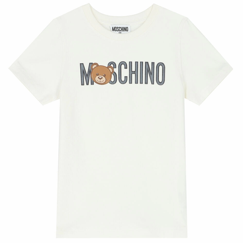 Affordable Chiffon Moschino Kids Teddy Logo T-Shirt - White