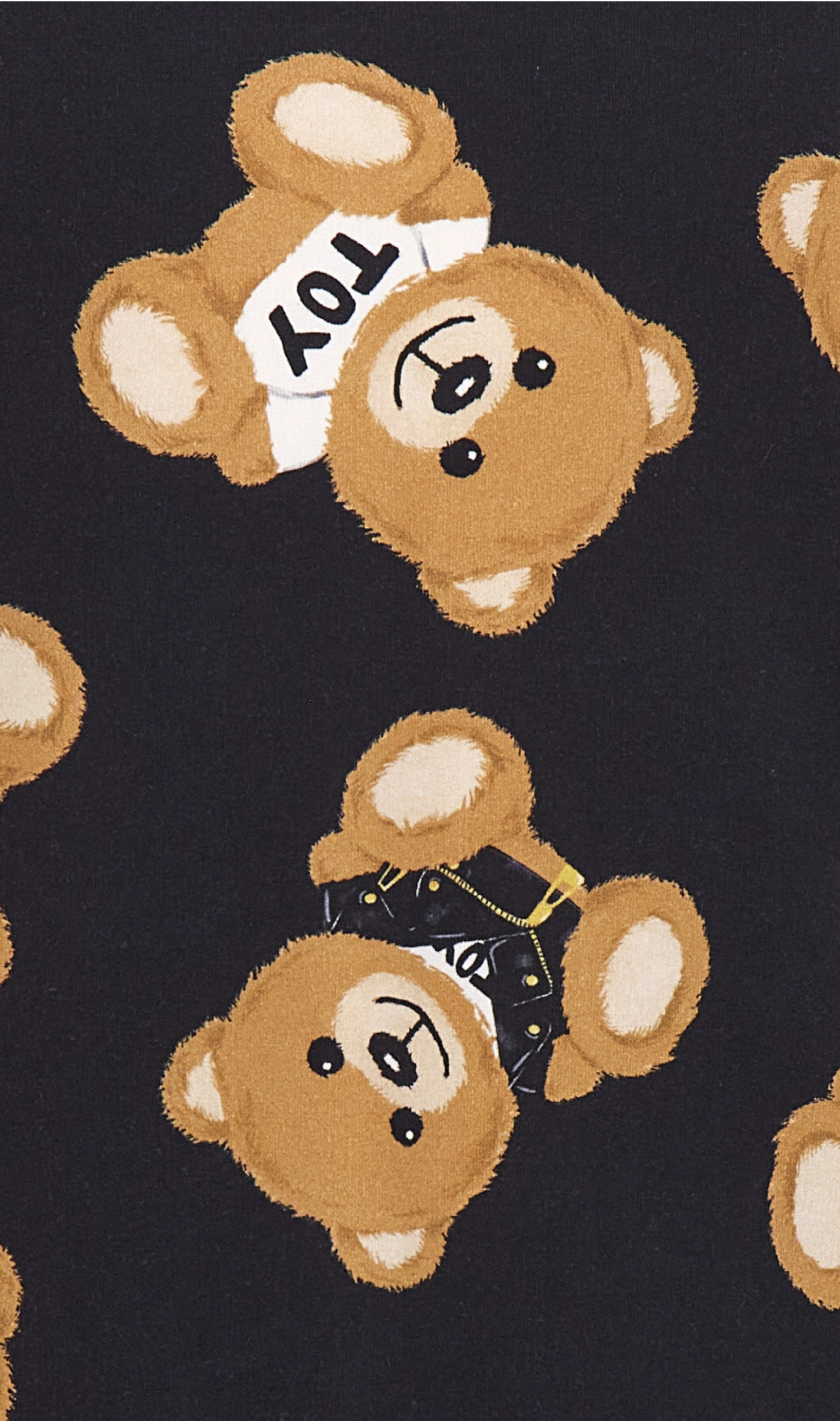 Silk like kids' wear zippered Moschino Kids Unisex Black Teddy Bear Hoody