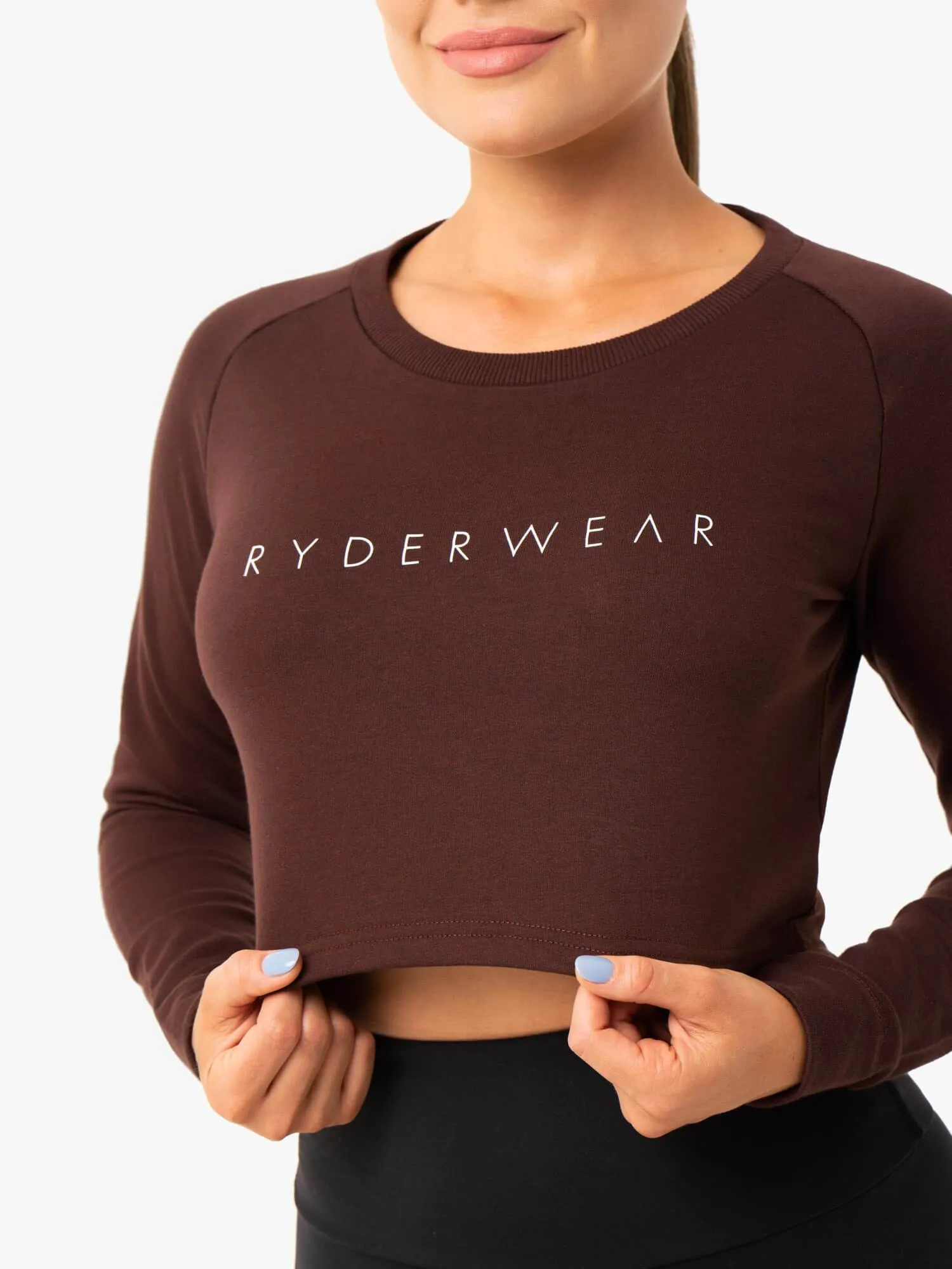 Thermal Protection Staples Cropped Sweater - Chocolate