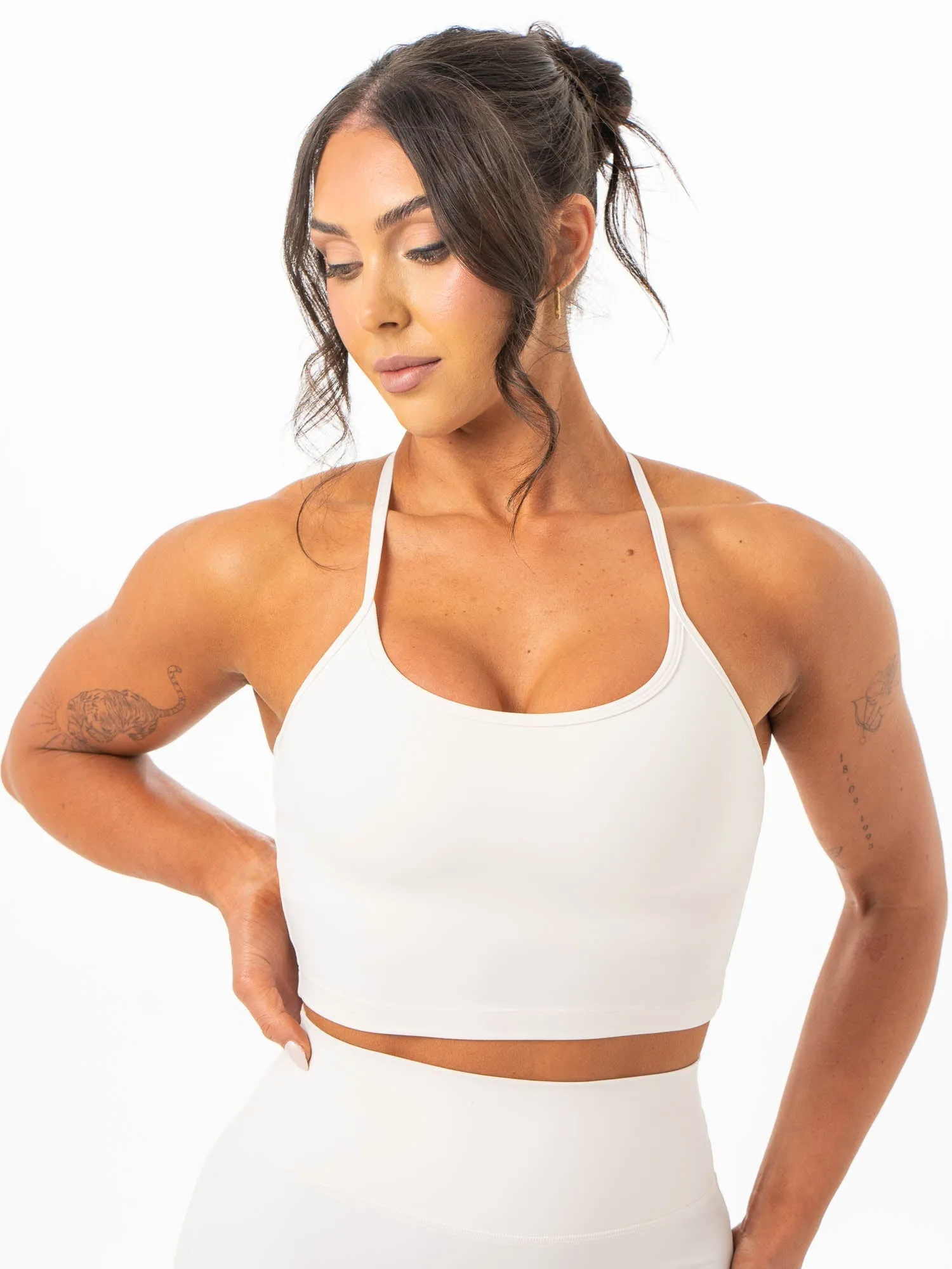 PolishedFinish NKD Contrast Shelf Bra Tank - Vanilla