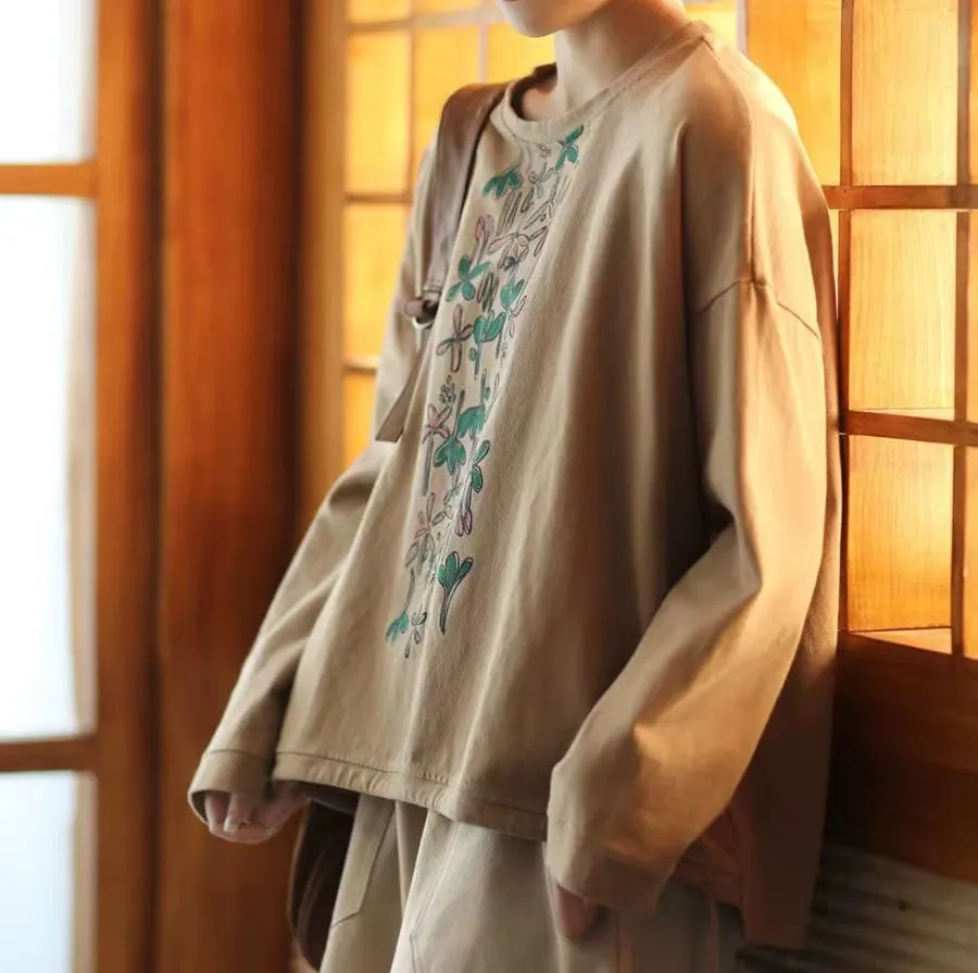 Ladies Printed Casual Loose Round Neck Cotton Sweatshirt shopping spree Back Graphic