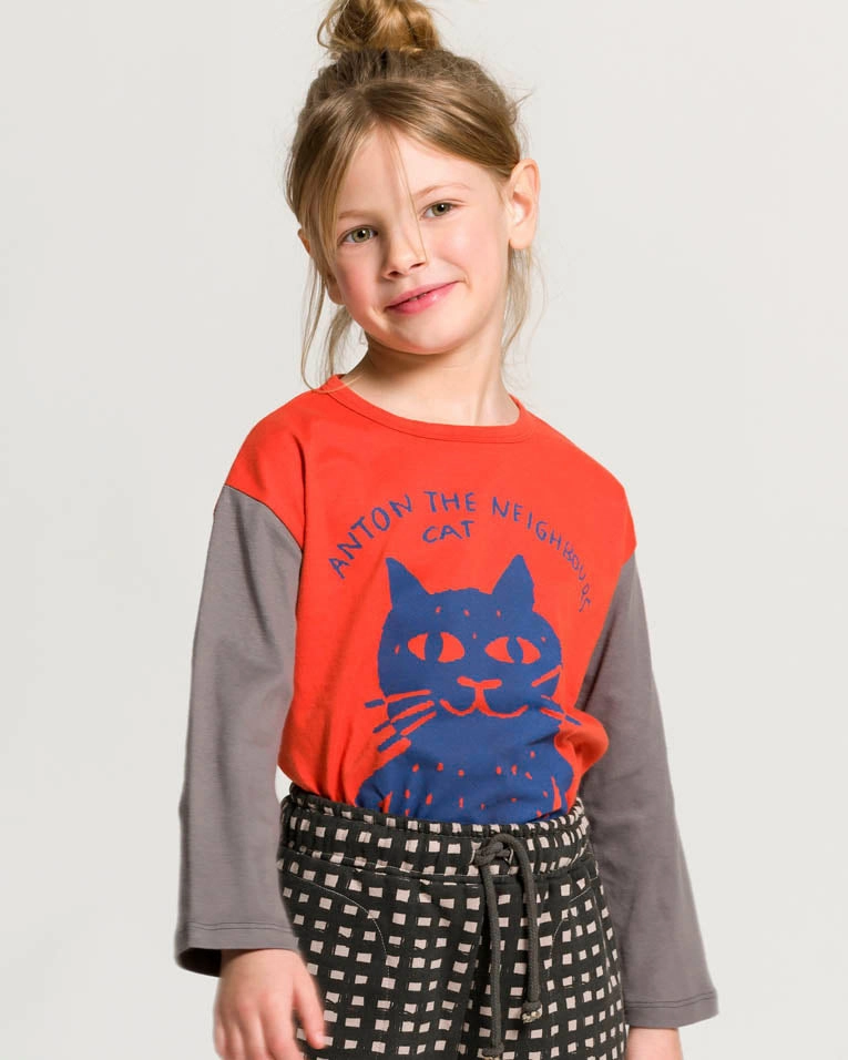 Durable kids' clothing Juvenile clothing nadadelazos Kids Long Sleeve T-shirt - Cat