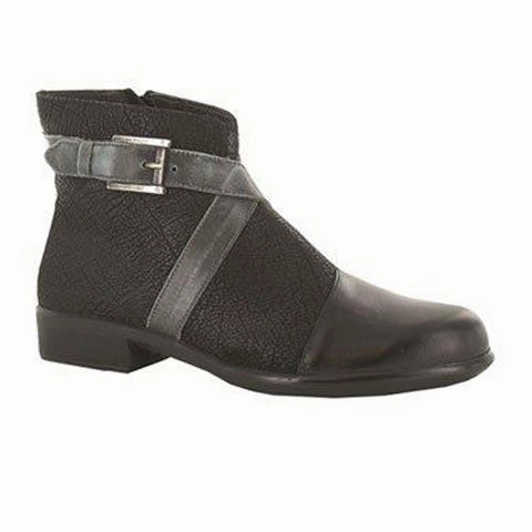 Naot Boreas Ankle Boot (Women) - Black Madras/Crackle Leather Cushion Technology
