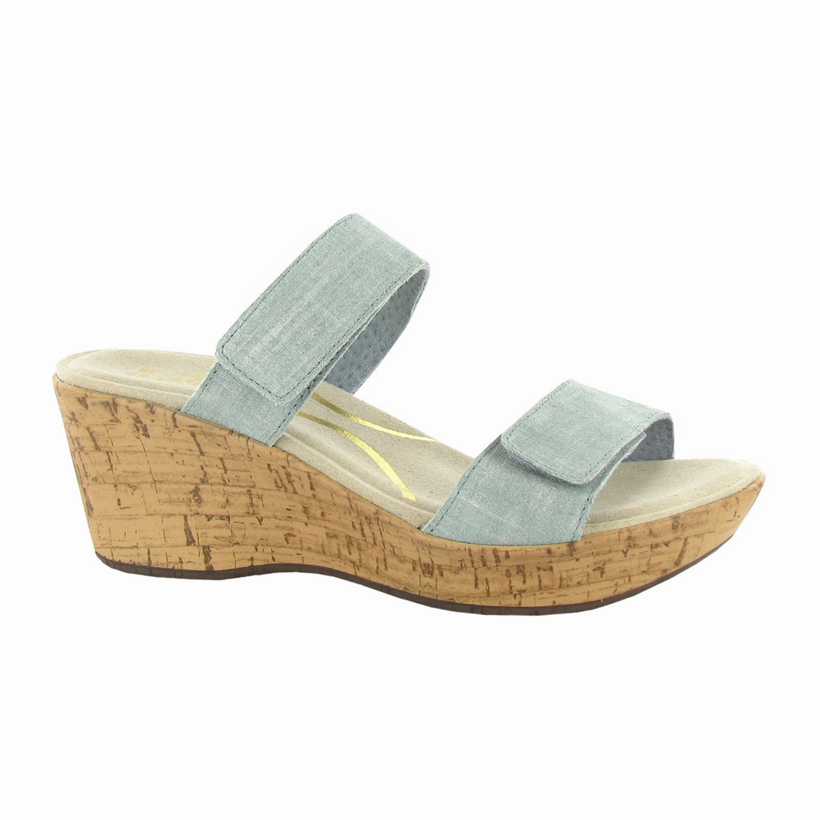Breathable mesh panel Carbon plate Naot Caveran Wedge Sandal (Women) - Teal Linen Leather
